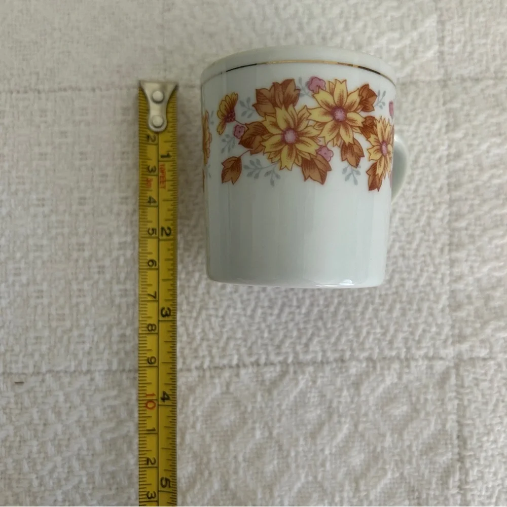 Vintage Floral Demitasse Cup Teacup and Saucer Set